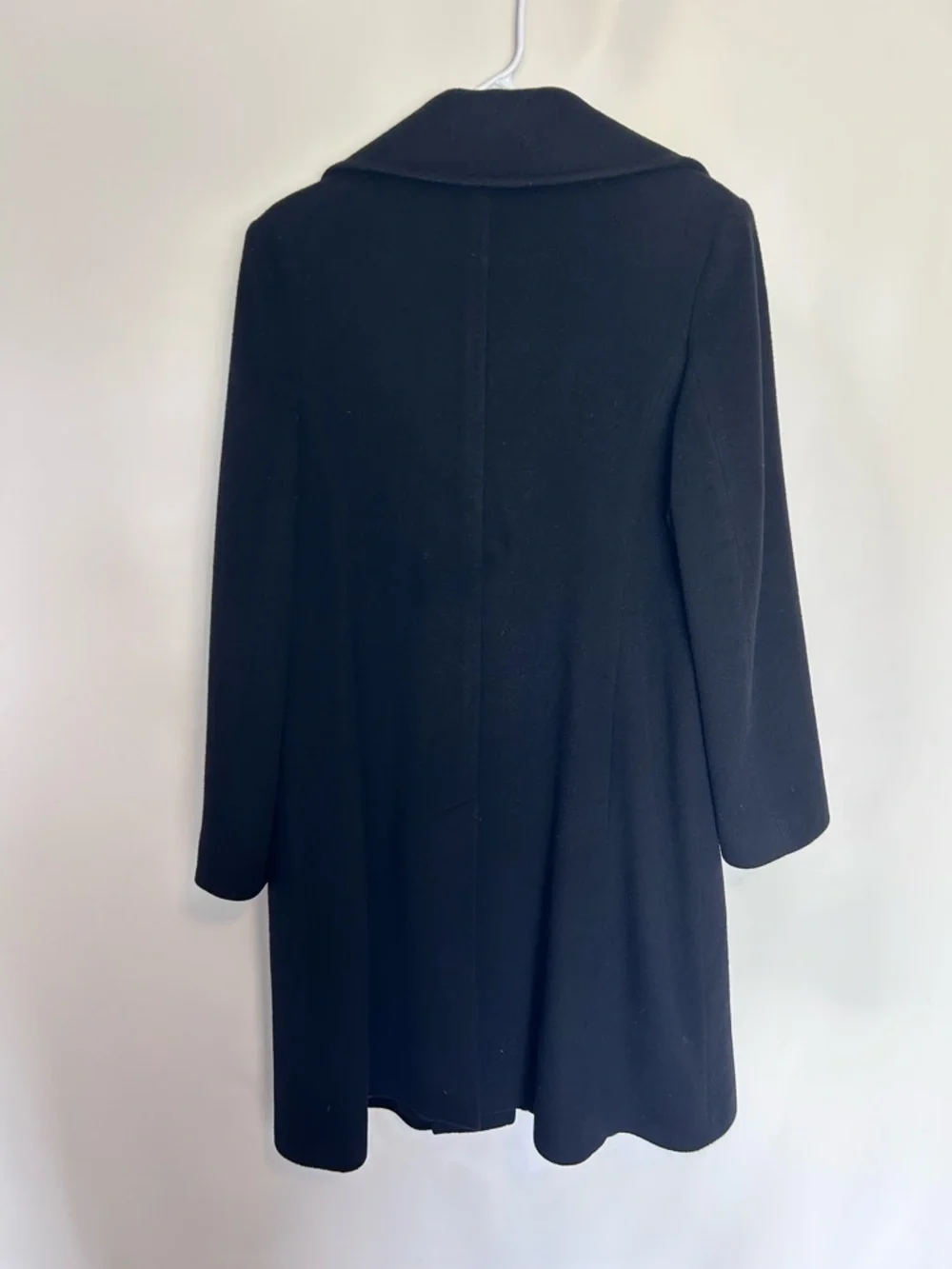 Fleurette black wool and cashmere button-front longline‎ winter coat | Size 12